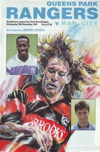 Queens Park Rangers v Manchester City Rumbelows Cup 3rd Round Replay 1991/92